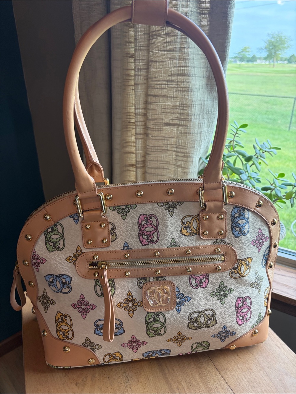 Vintage Original by Sharif 1827 Rare Multicolor Patterned Women’s Satchel Bag